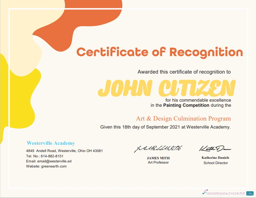 Download USA Painting Award cert Photoshop template